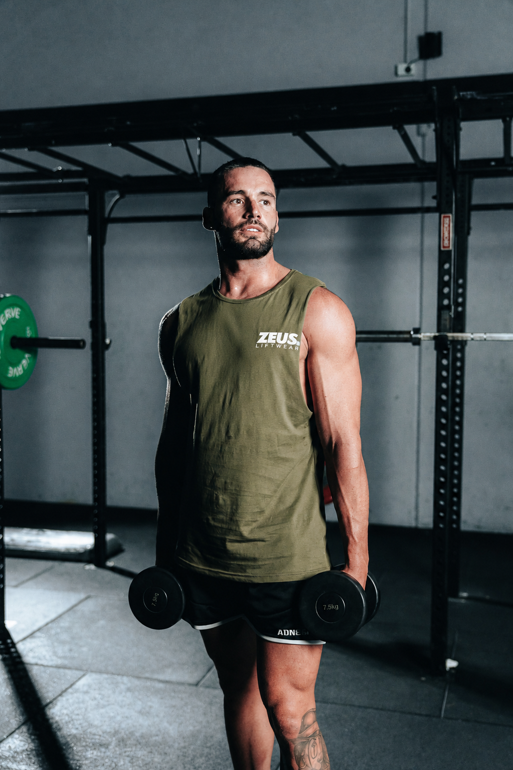 Zeus Simplicity Tank (Army) (White Logo)