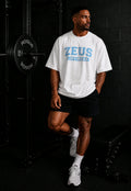 Zeus Oversized T-Shirt (White) (Blue Logo)